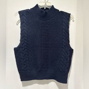 Oliver O. Women's Cable Knit Mockneck Sweater / Vest Sleeveless Size M